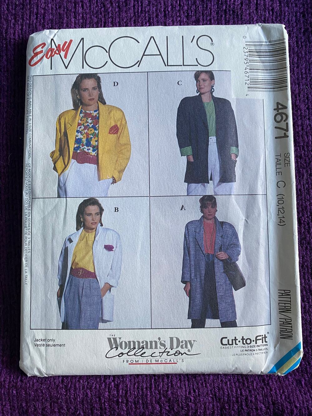 McCalls 4671 boyfriend blazer trench pattern